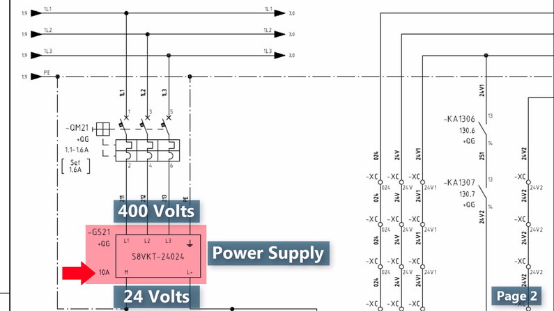 Power Supply Symbol in Wiring Diagram