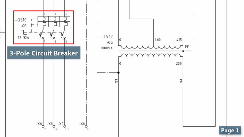 Three Pole Power Circuit Breaker Symbol